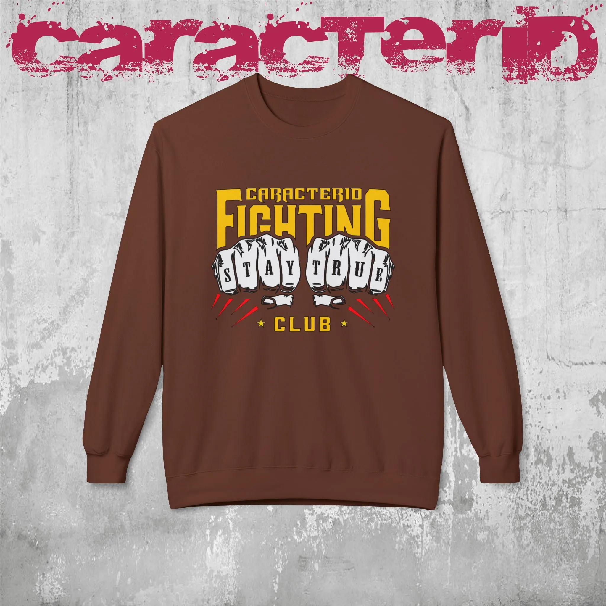Bold Fighting Club Graphic Sweatshirt - Stay True Design | CaracterID