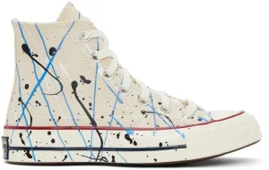 Converse Beige Archive Paint Splatter Chuck 70 High Sneakers