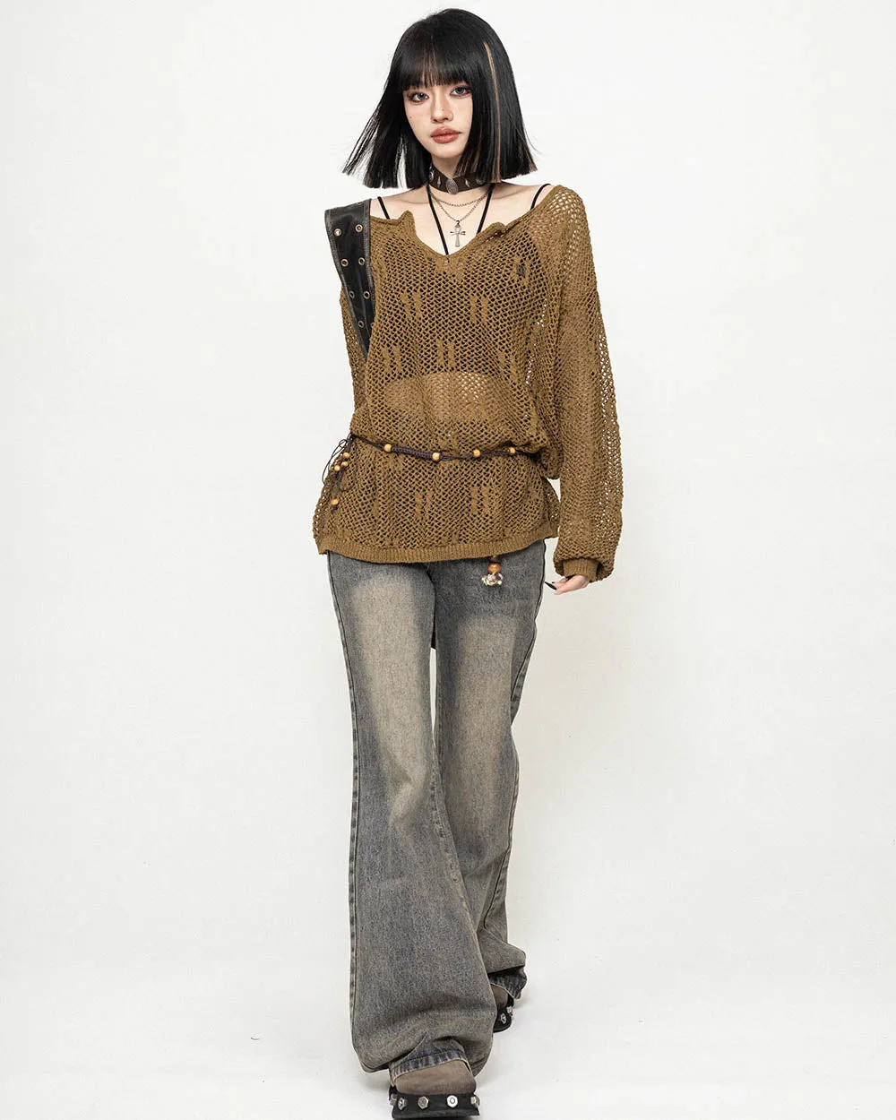 French Streetwear Style Hollow Out Summer Spring Top