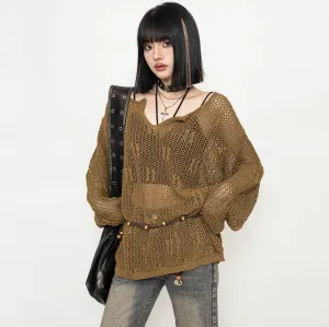 French Streetwear Style Hollow Out Summer Spring Top