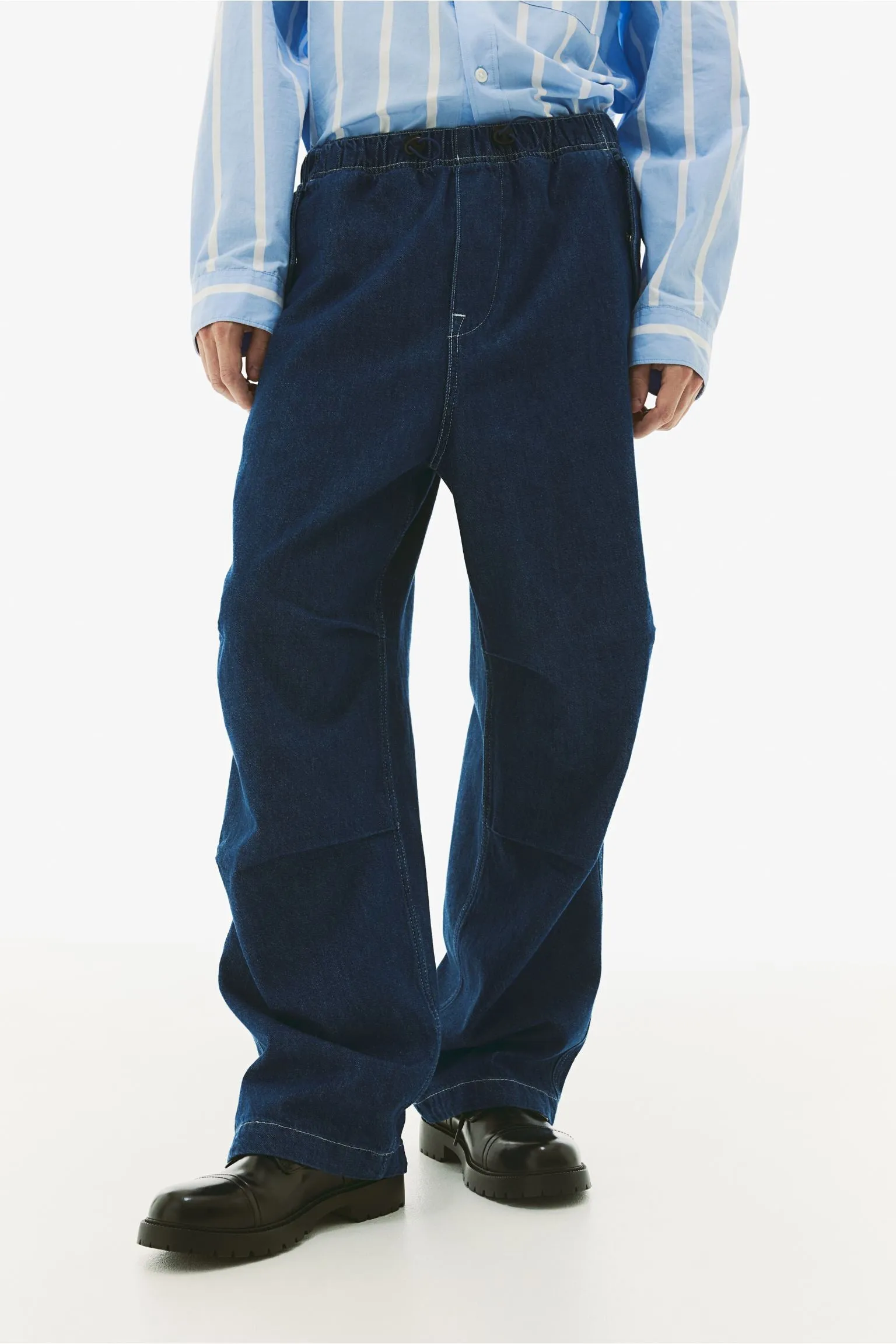 H&M Loose Fit Parachute Jeans, dark blue