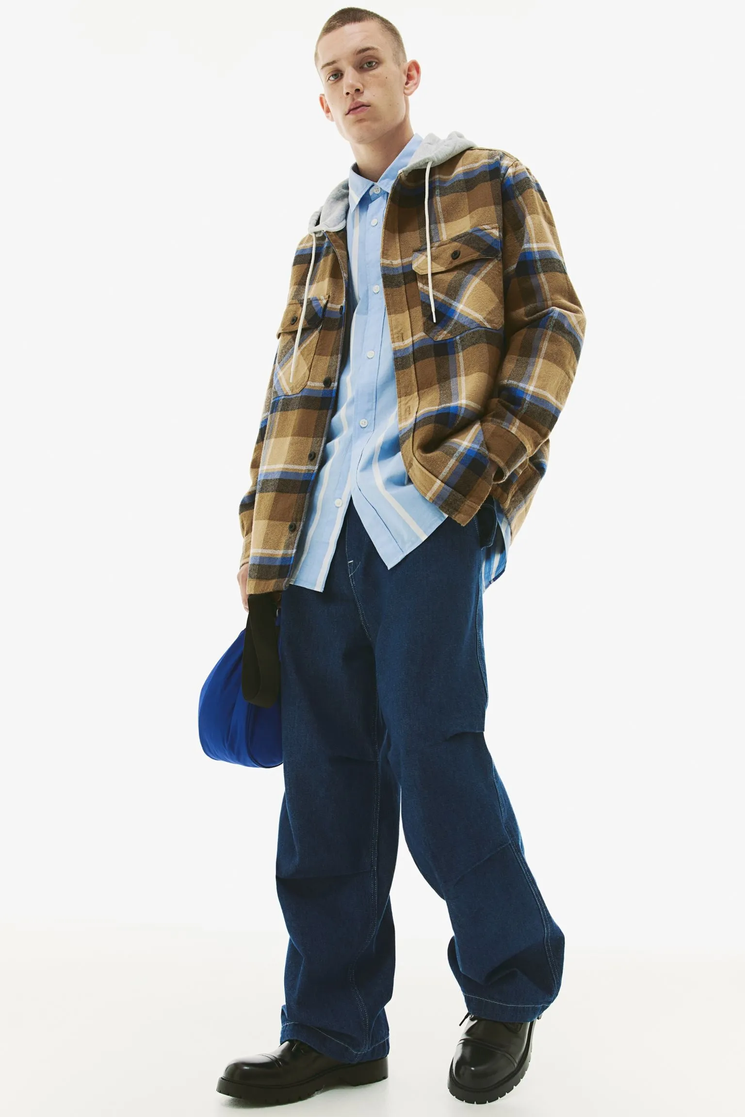 H&M Loose Fit Parachute Jeans, dark blue