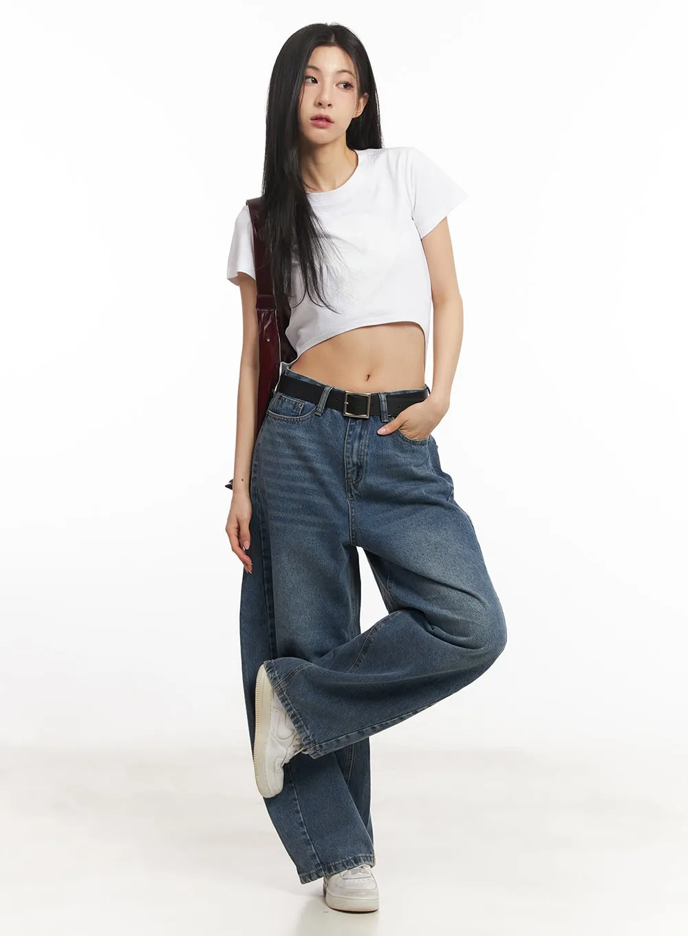 Helley Stitched Baggy Jeans CA503
