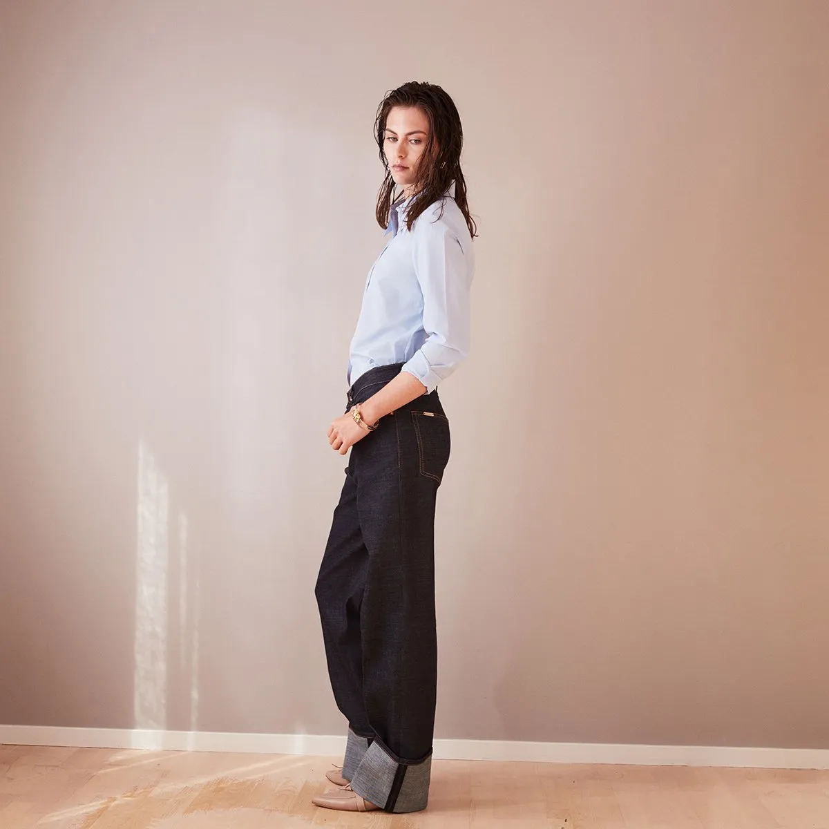 Jazz Loose Fit Jeans With Cuff Blue