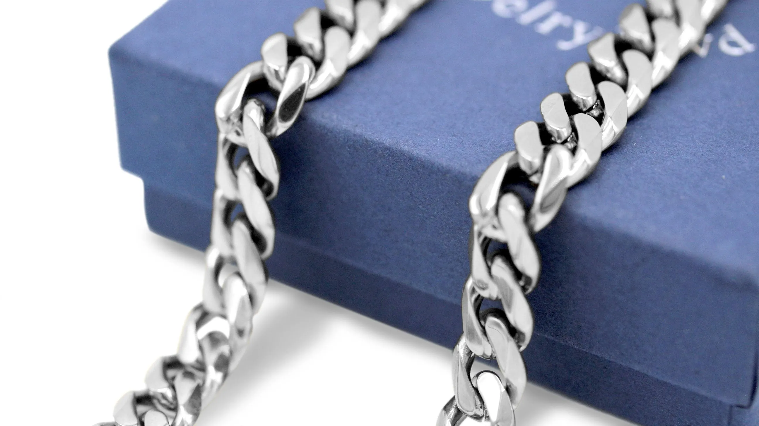 Miami Cuban Link Chain Necklace Stainless Steel Flat Clasp