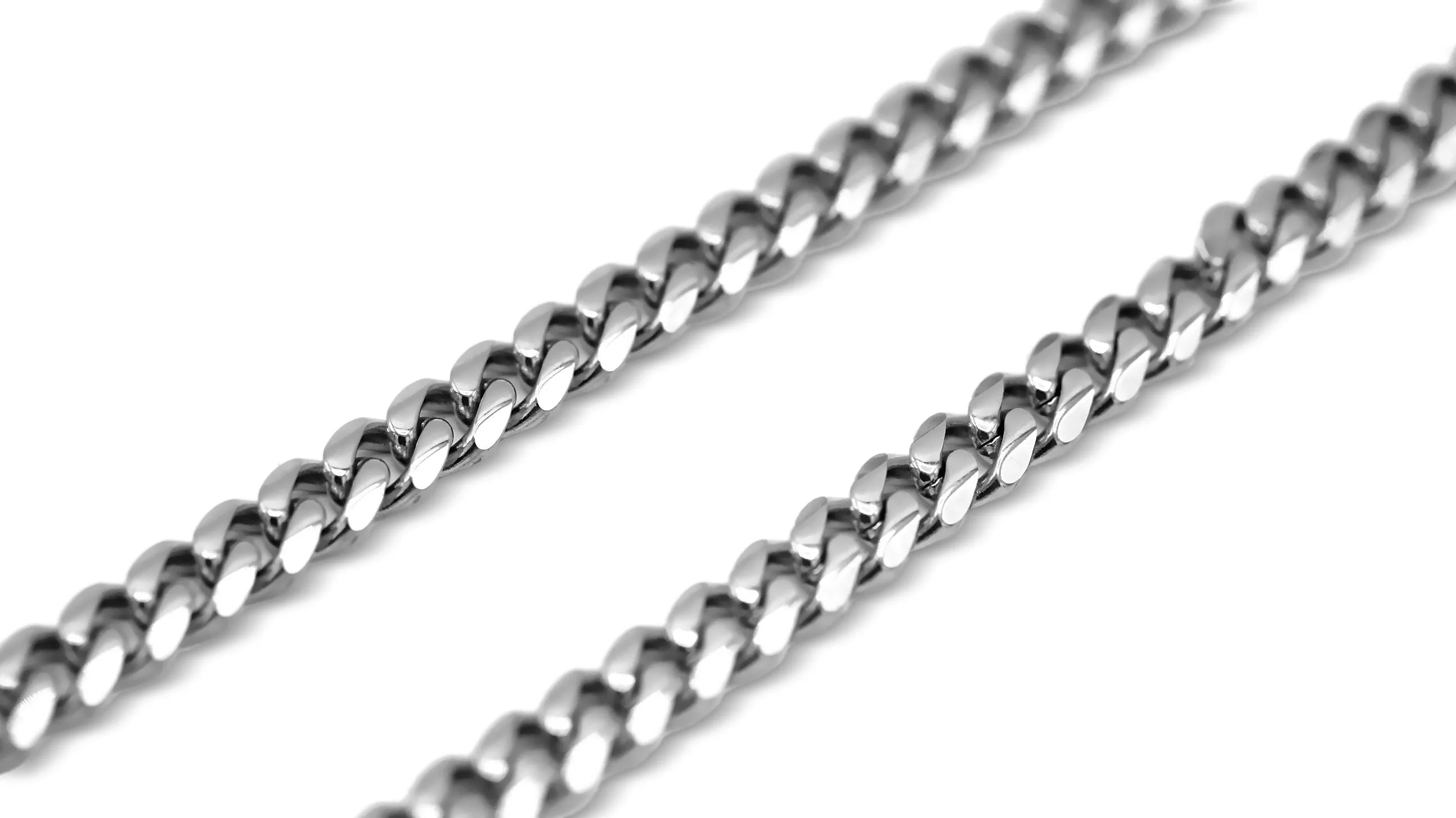 Miami Cuban Link Chain Necklace Stainless Steel Flat Clasp