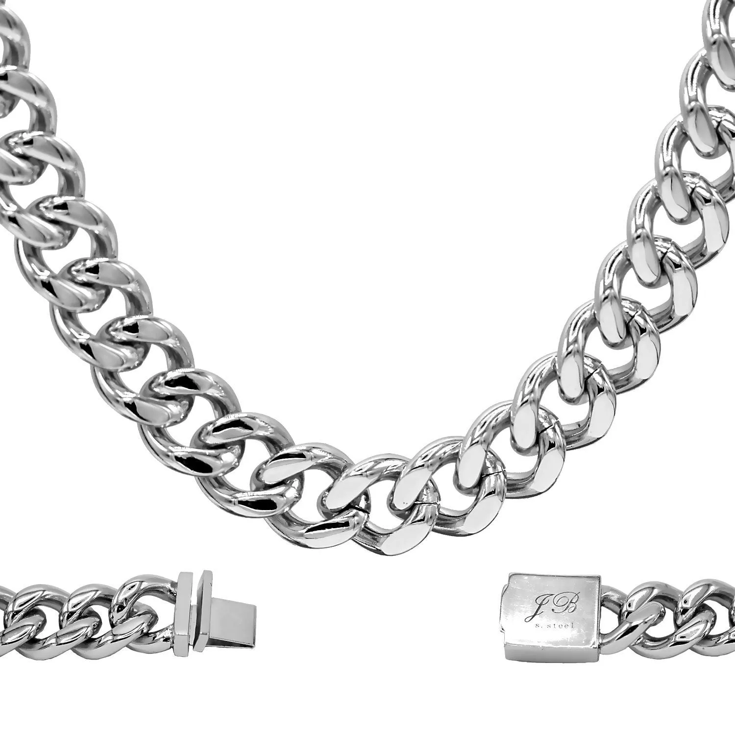 Miami Cuban Link Chain Necklace Stainless Steel