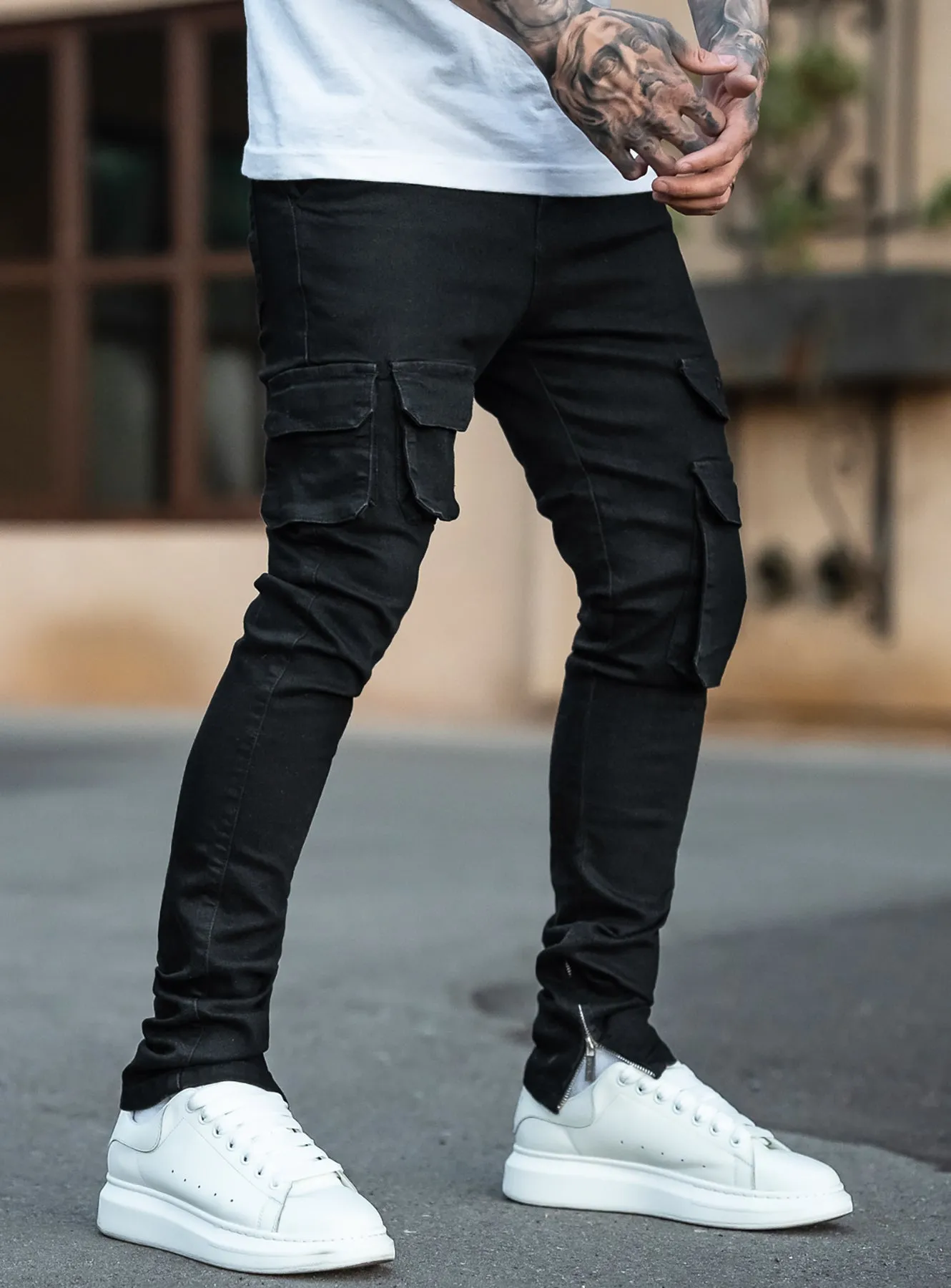 OG Cargo Jeans in Jet Black