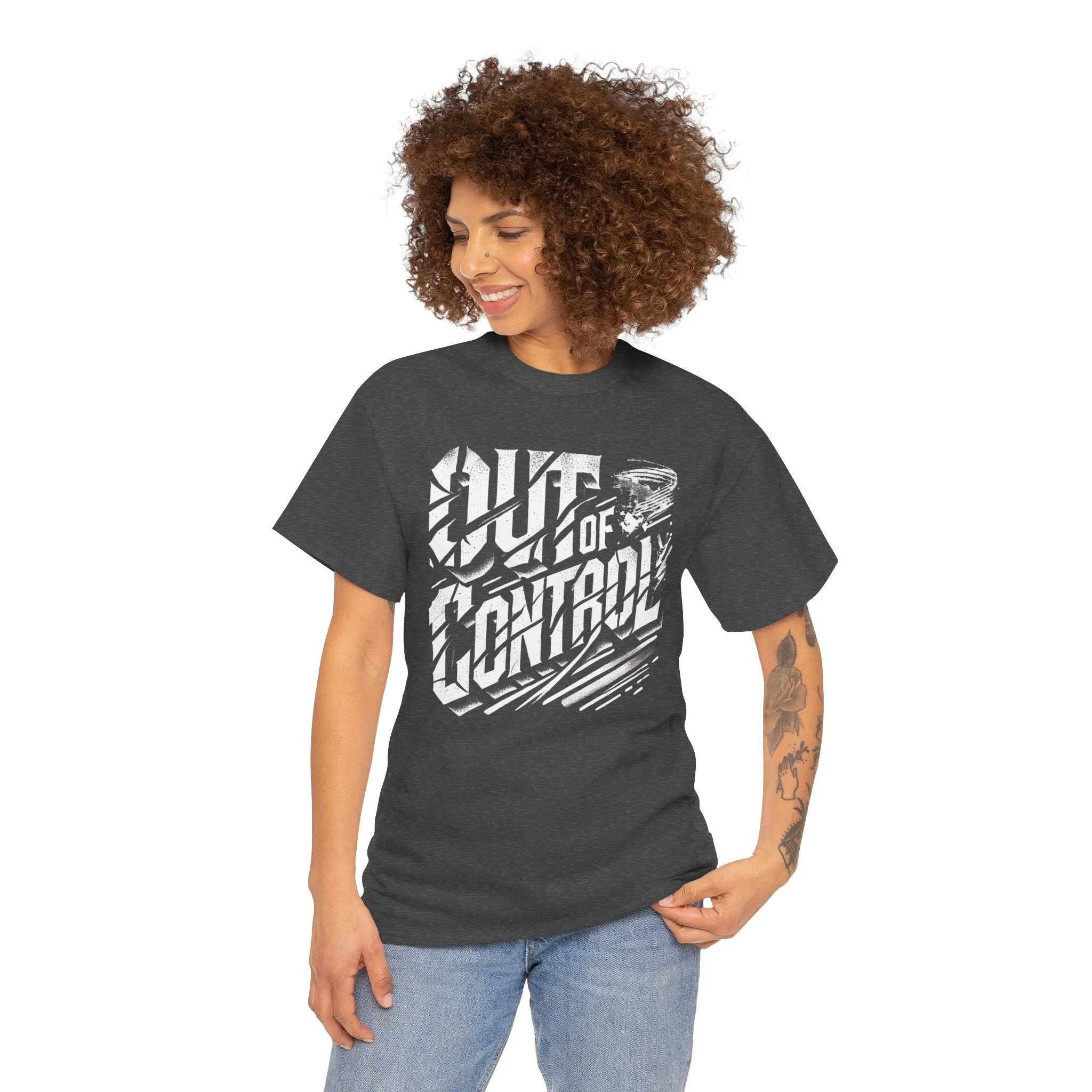 Out of Control Graphic Tee - Unisex Heavy Cotton T-Shirt, Edgy Streetwear, Aesthetic Statement Shirt, Music Festival Outfit, Trendy Casual Apparel