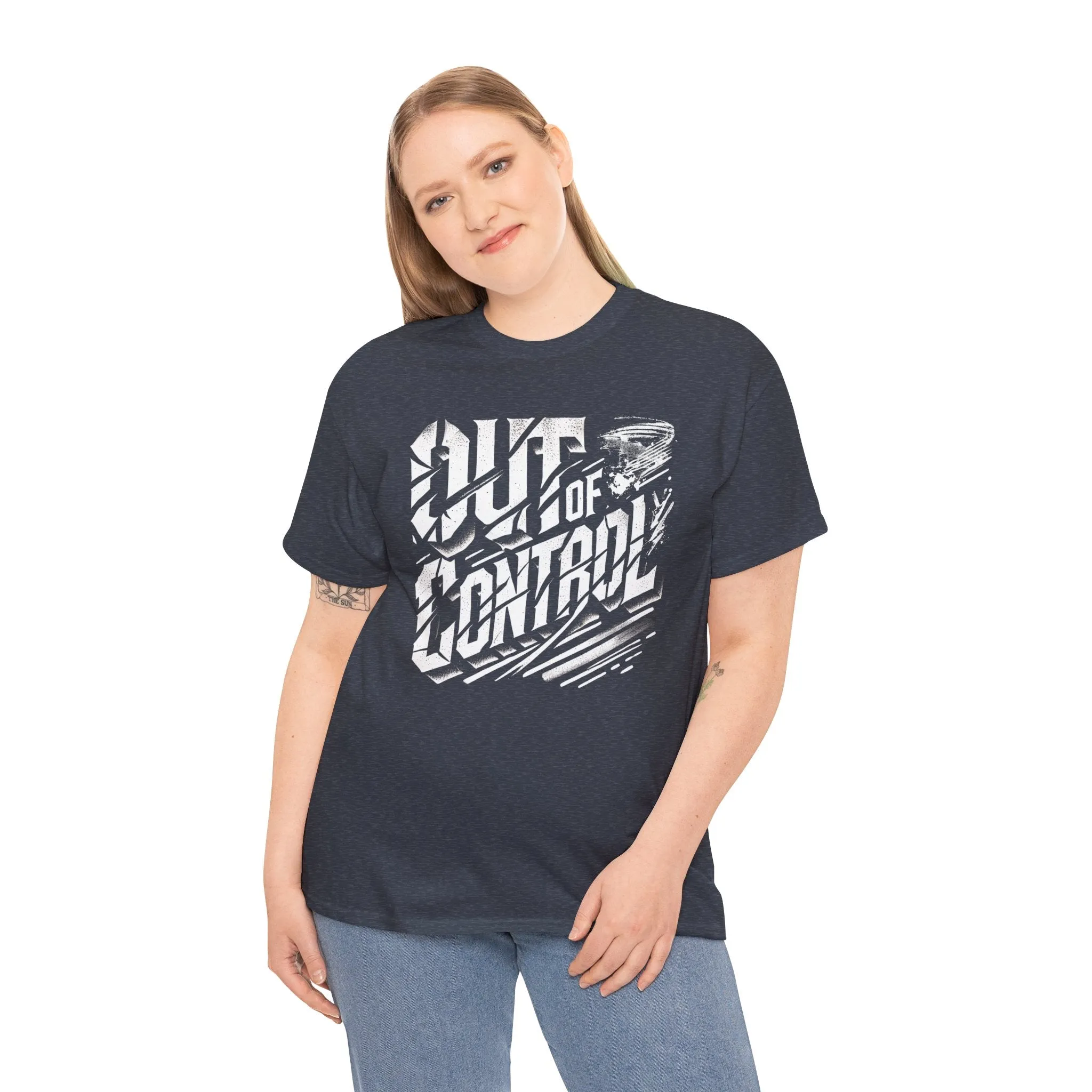 Out of Control Graphic Tee - Unisex Heavy Cotton T-Shirt, Edgy Streetwear, Aesthetic Statement Shirt, Music Festival Outfit, Trendy Casual Apparel