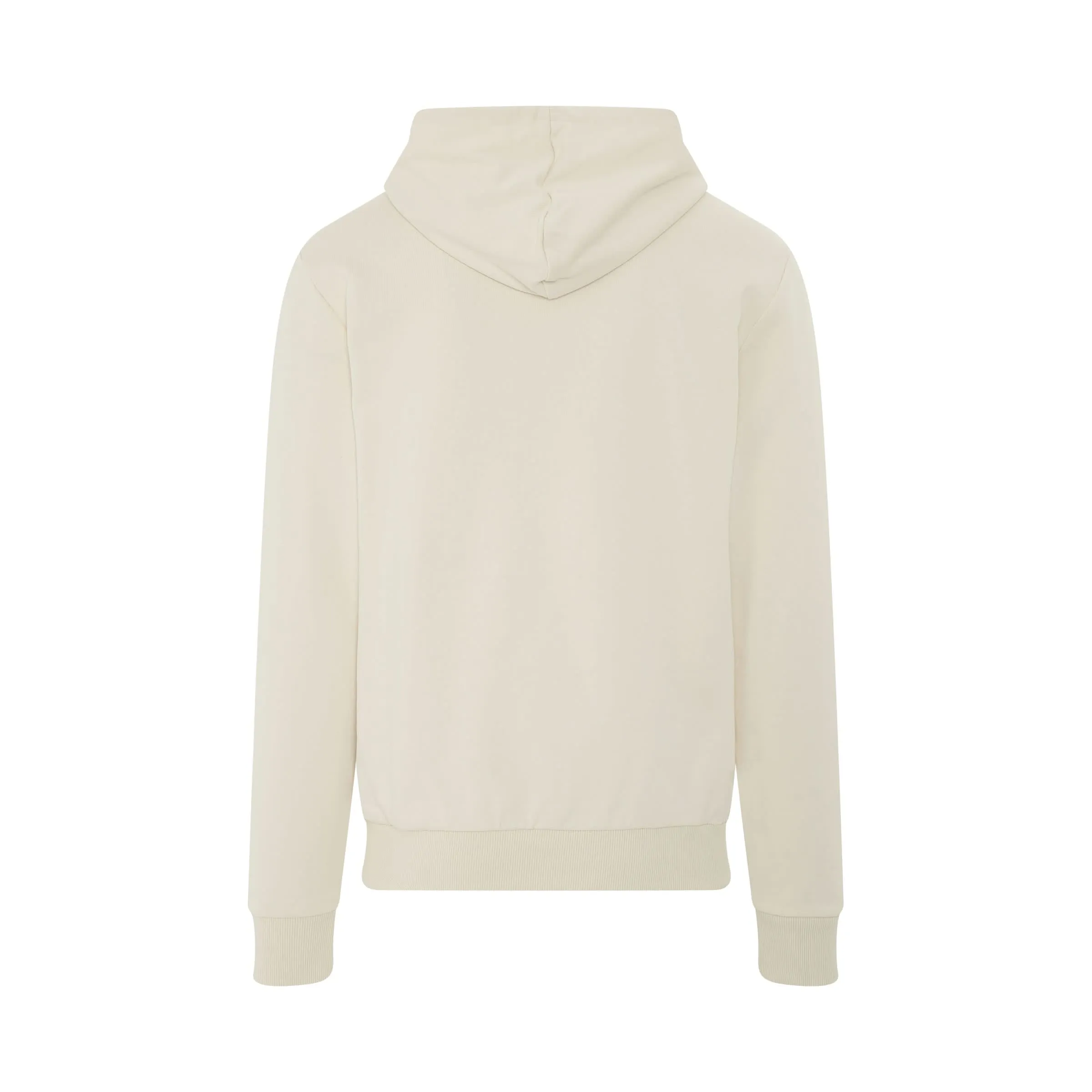 Printed Logo Eco Hoodie in Beige