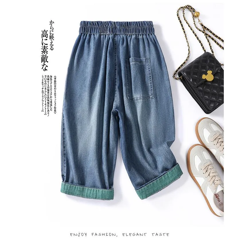 Slimming Embroidery Casual Thin Loose Fit Jeans