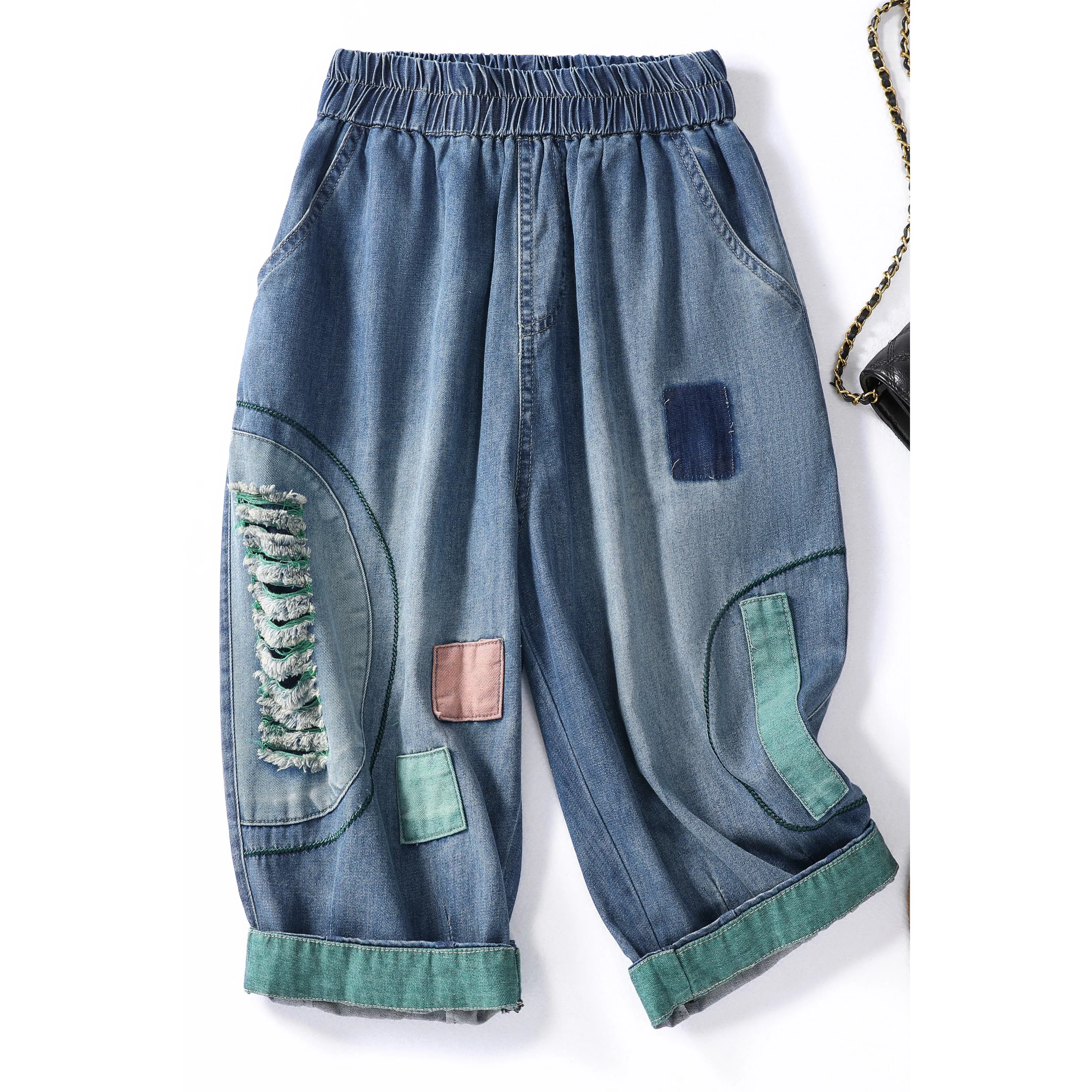 Slimming Embroidery Casual Thin Loose Fit Jeans