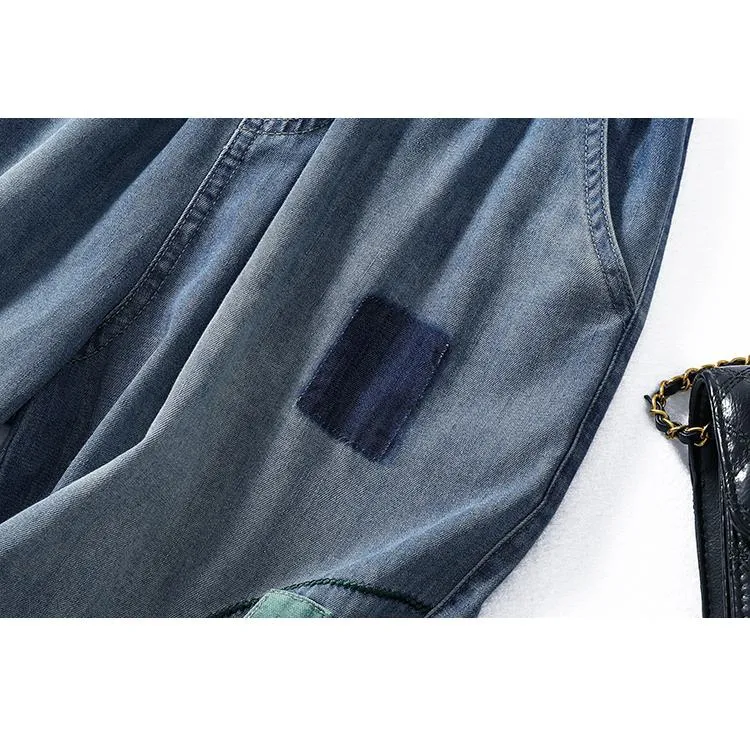 Slimming Embroidery Casual Thin Loose Fit Jeans
