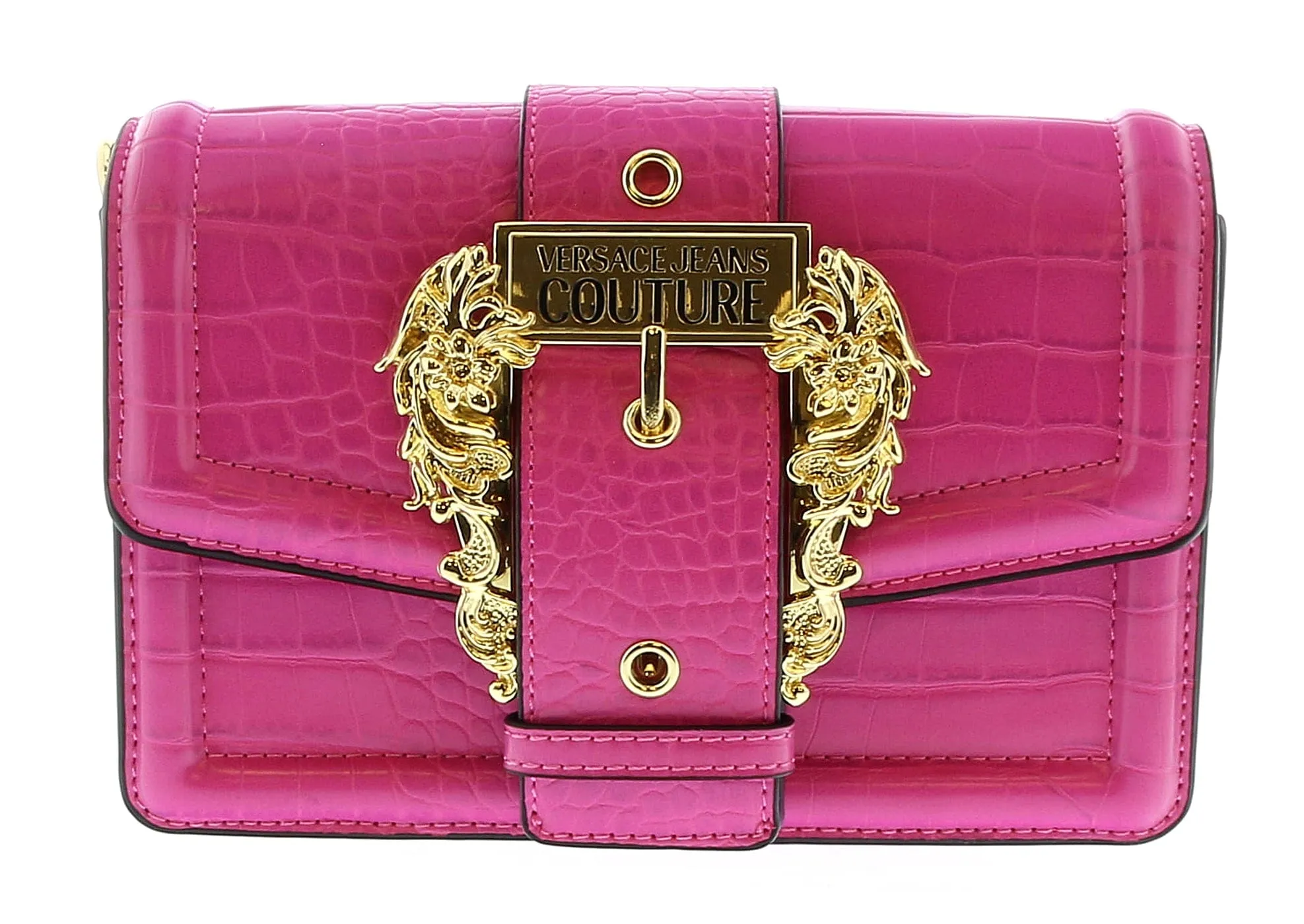 Versace Jeans Couture Hot Pink Small  Baroque Buckle Crossbody bag