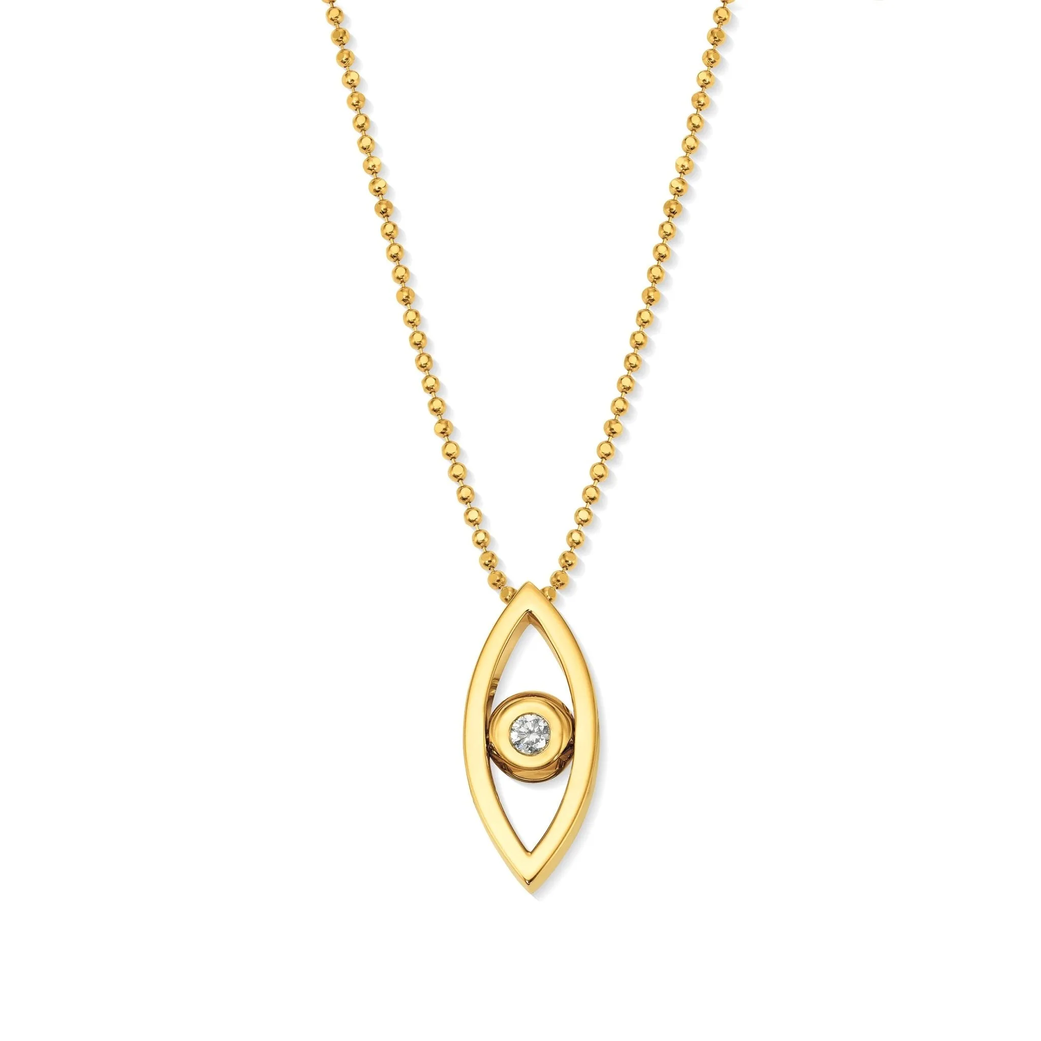 Yellow Gold Reflections Pendant with White Diamonds