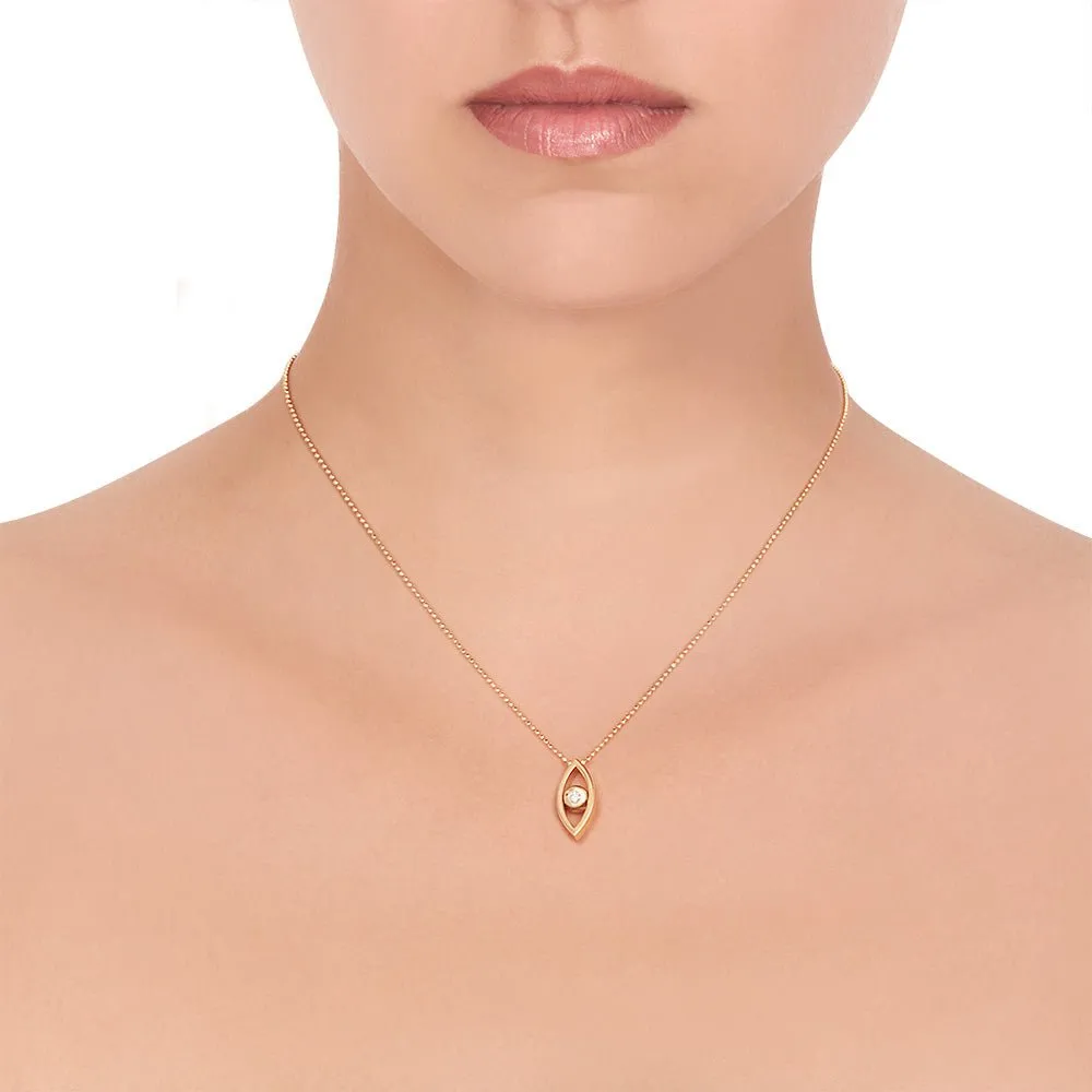 Yellow Gold Reflections Pendant with White Diamonds