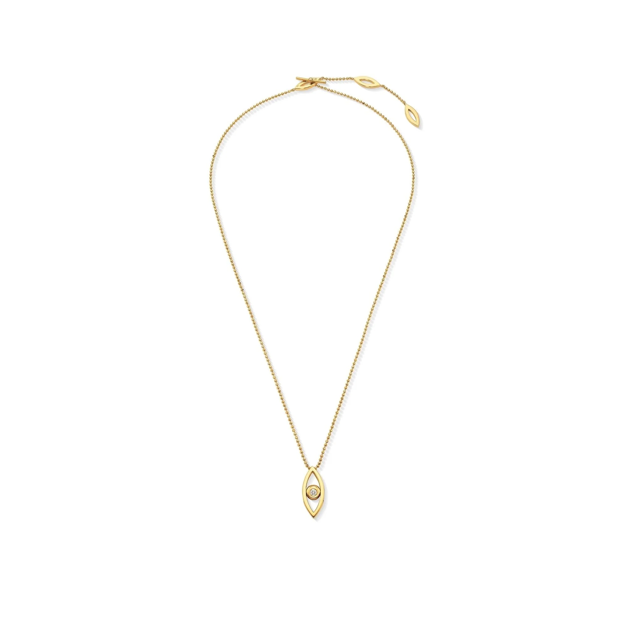 Yellow Gold Reflections Pendant with White Diamonds